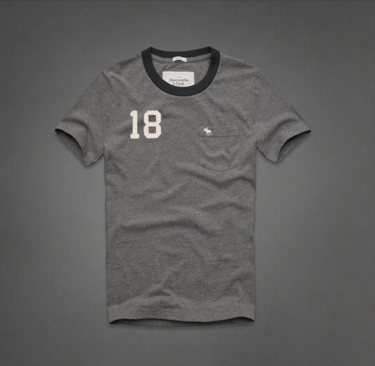 Abercrombie Fitch Hombres De Cuello Redondo Corto Remera AF5260